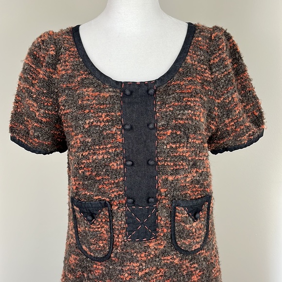 LULUMARI Anthropologie Multi Colored A Line Dress w/ button Detail sz Large - Picture 4 of 16